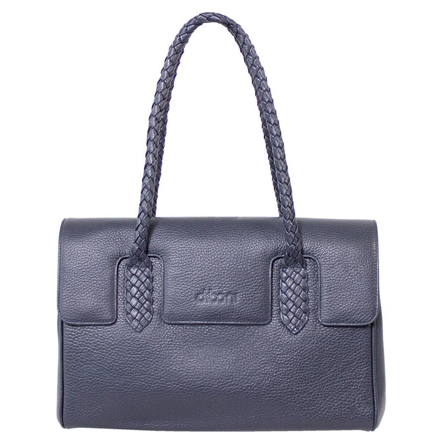 Handtasche Ashley Couture von diboni in blau wird aus italienischem Leder in Handarbeit in einer deutschen Manufaktur hergestellt.