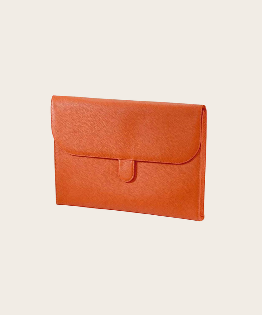 Aktentasche Porter in orange aus italienischem Leder in Handarbeit in einer deutschen Manufaktur hergestellt.