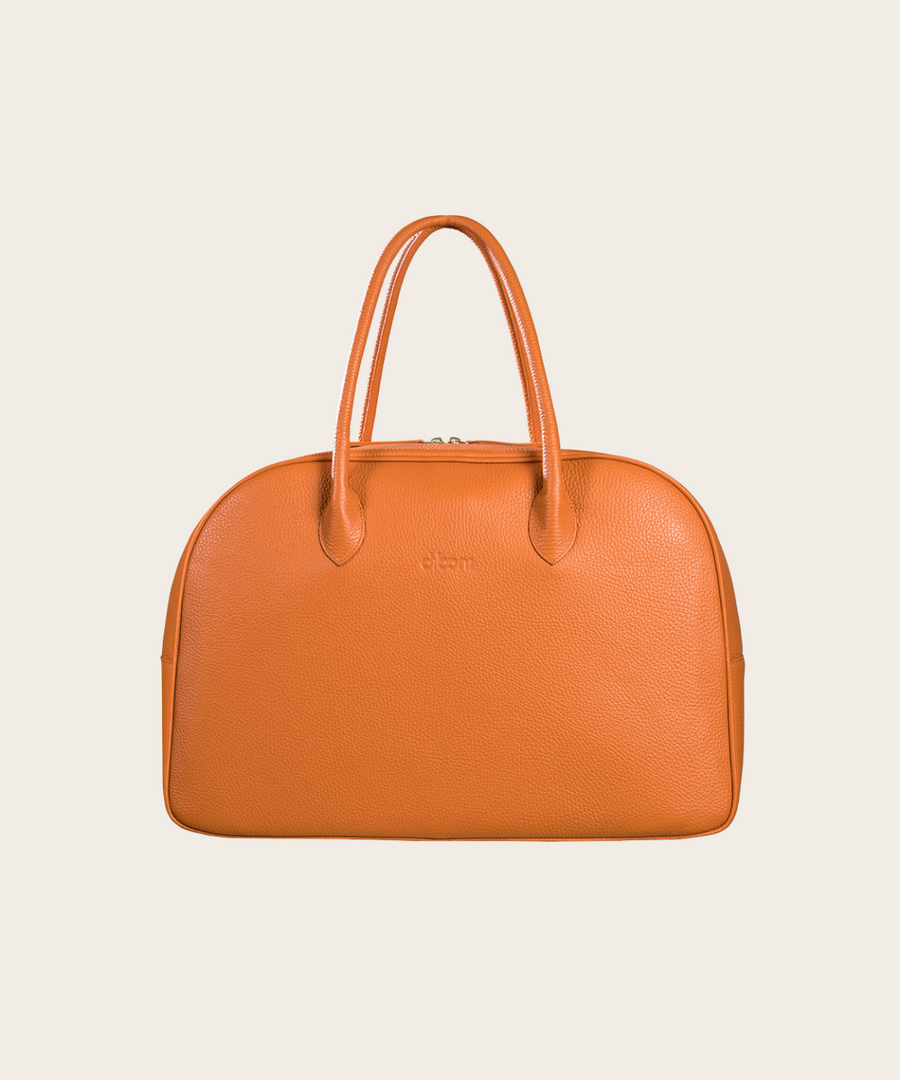 Businesstasche Valentina Couture in orange aus italienischem Leder in Handarbeit in einer deutschen Manufaktur hergestellt.