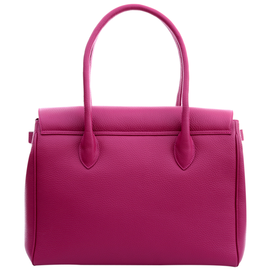 Handtasche und Schultertasche Madison Couture von diboni in lila wird aus italienischem Leder in Handarbeit in einer deutschen Manufaktur hergestellt.