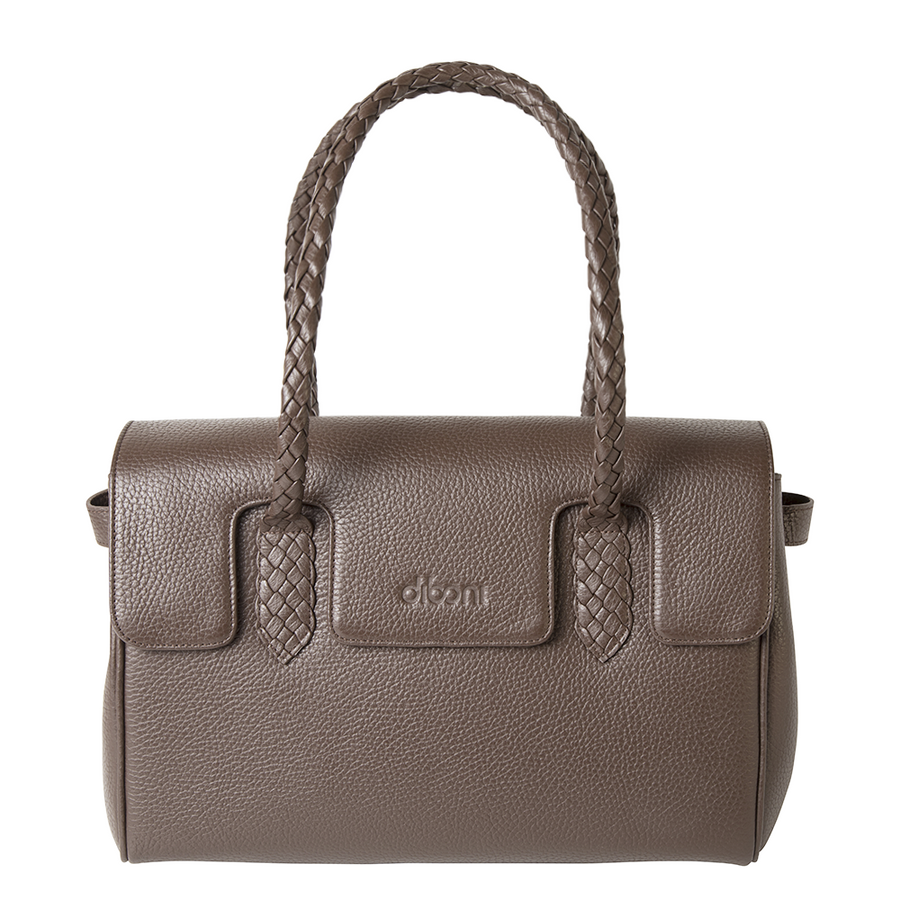 Handtasche Ashley Couture von diboni in braun wird aus italienischem Leder in Handarbeit in einer deutschen Manufaktur hergestellt.