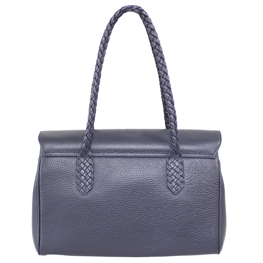 Handtasche Ashley Couture von diboni in blau wird aus italienischem Leder in Handarbeit in einer deutschen Manufaktur hergestellt.