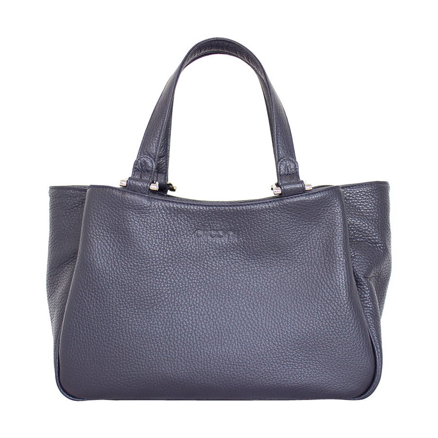 Handtasche Berta Couture von diboni in blau wird aus italienischem Leder in Handarbeit in einer deutschen Manufaktur hergestellt.
