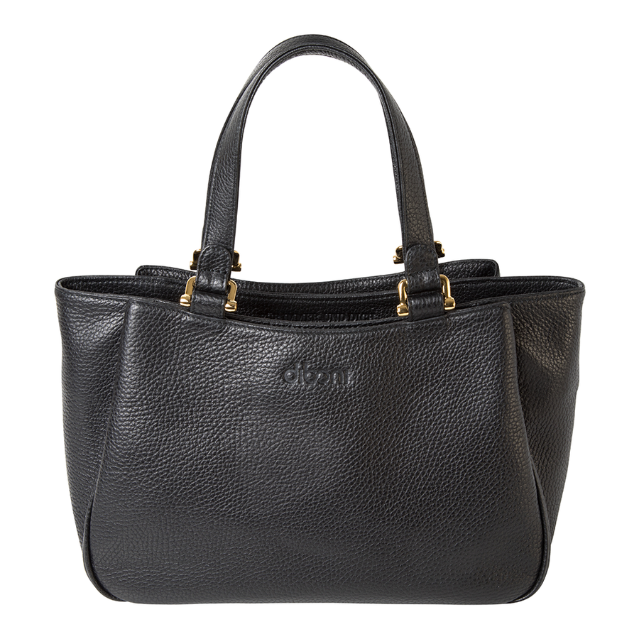 Handtasche Berta Deluxe von diboni in schwarz wird aus italienischem Leder in Handarbeit in einer deutschen Manufaktur hergestellt.