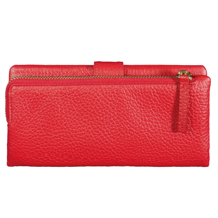 Geldbörse und Portemonnaie Claire von diboni in rot wird aus italienischem Leder in Handarbeit in einer deutschen Manufaktur hergestellt.