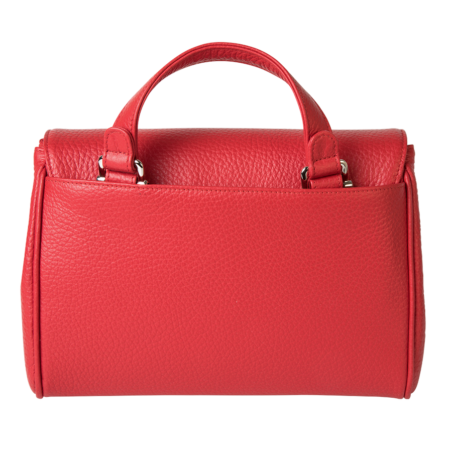 Handtasche Emilia Couture von diboni in rot wird aus italienischem Leder in Handarbeit in einer deutschen Manufaktur hergestellt.