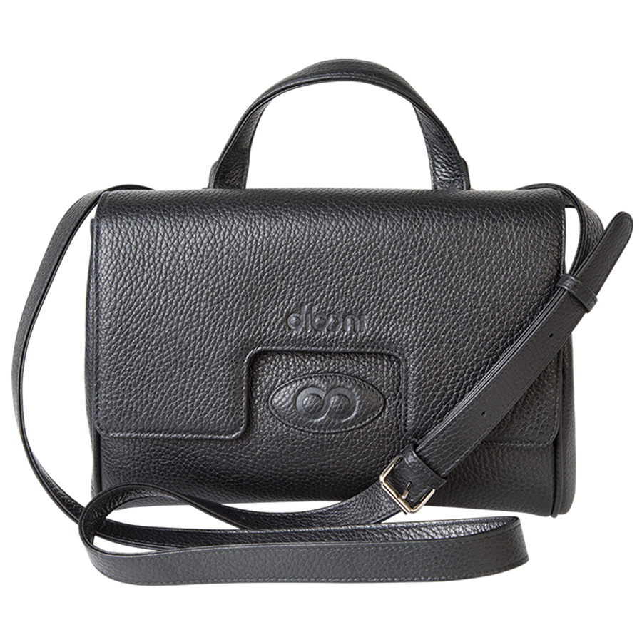 Handtasche Emilia Couture von diboni in schwarz wird aus italienischem Leder in Handarbeit in einer deutschen Manufaktur hergestellt.